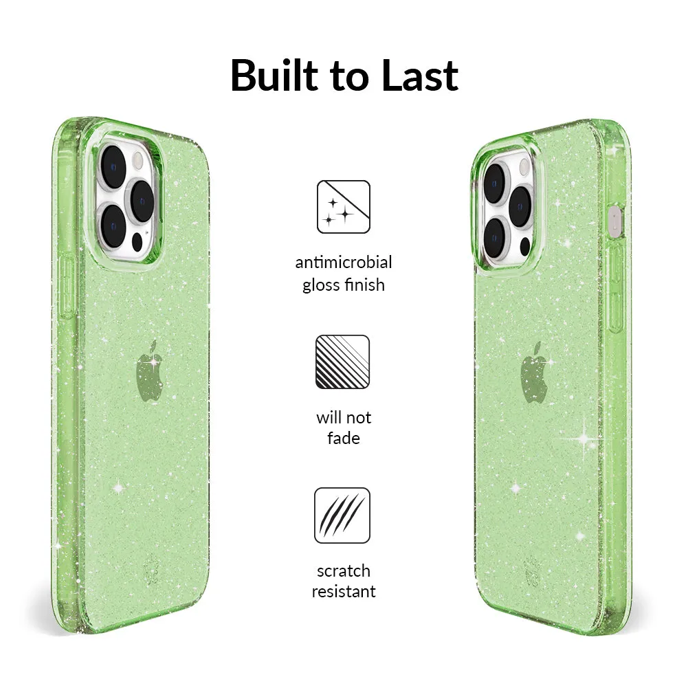 Lime Stardust Glitter iPhone Case