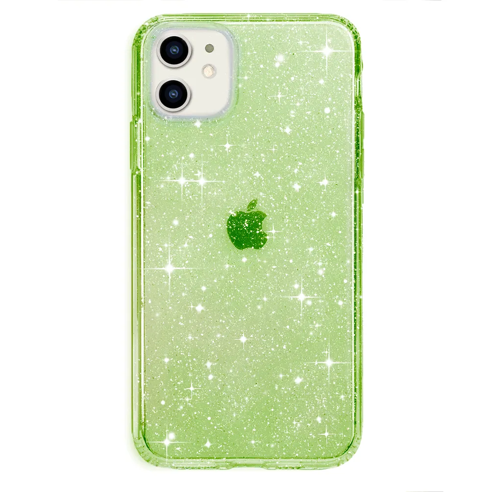 Lime Stardust Glitter iPhone Case