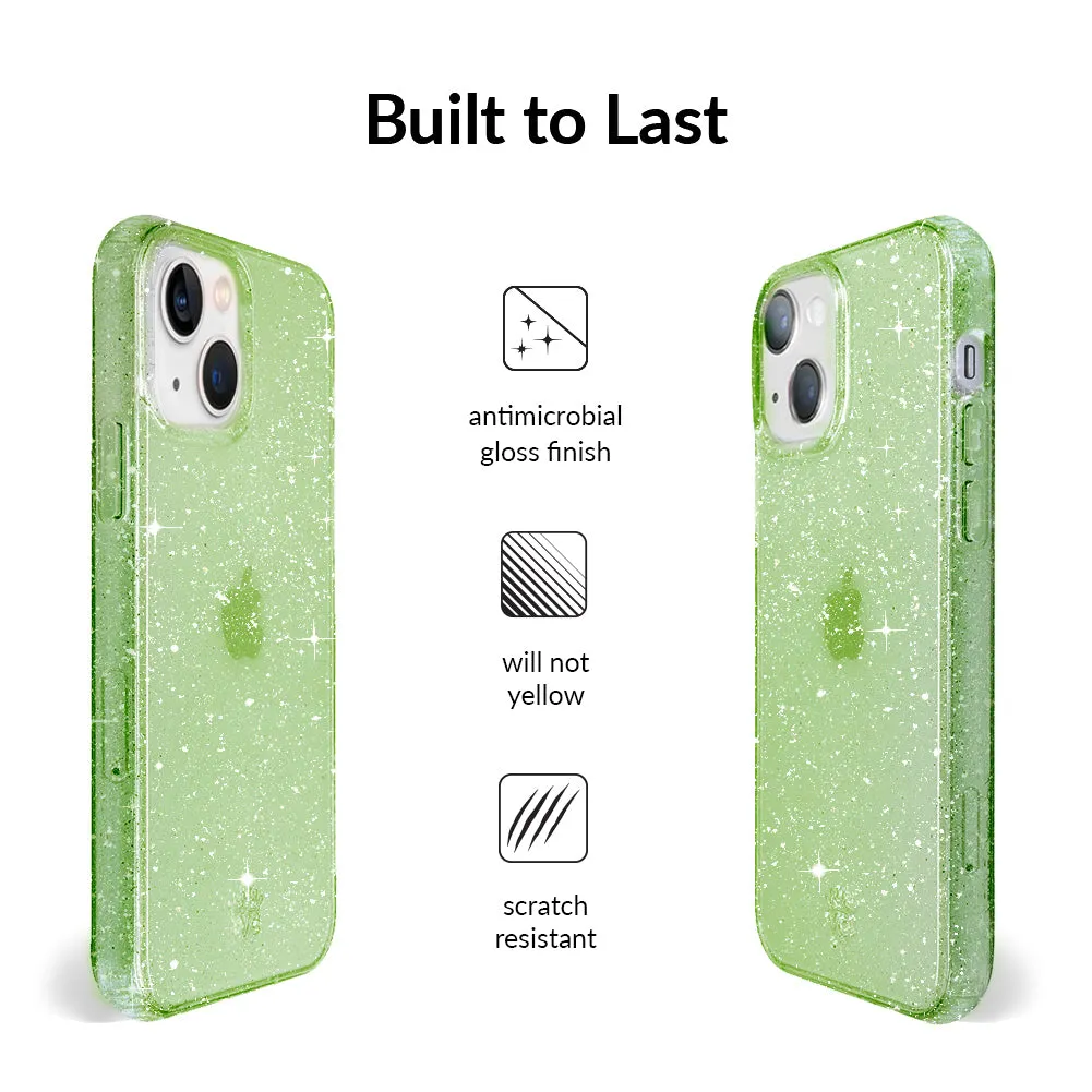 Lime Stardust Glitter iPhone Case