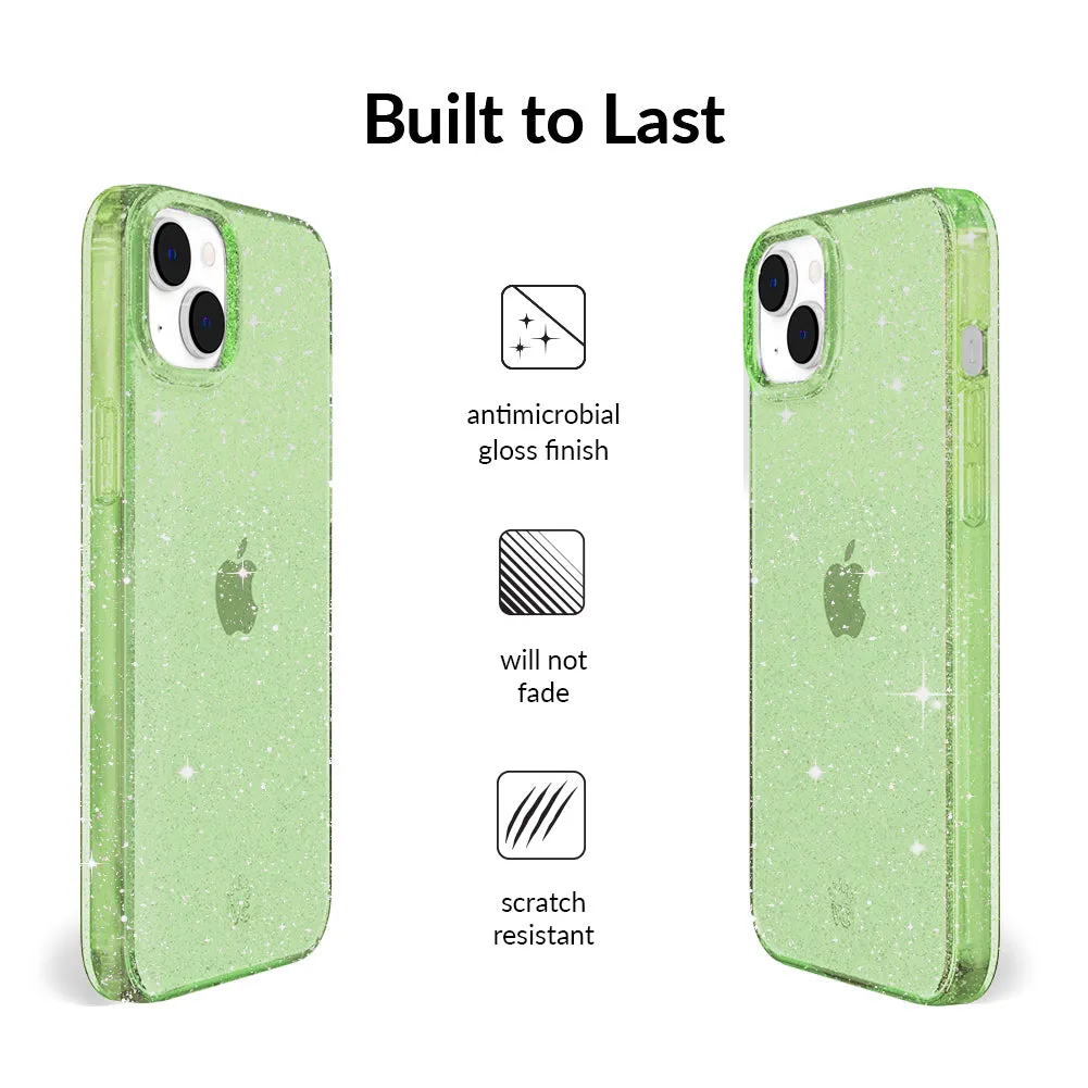 Lime Stardust Glitter iPhone Case