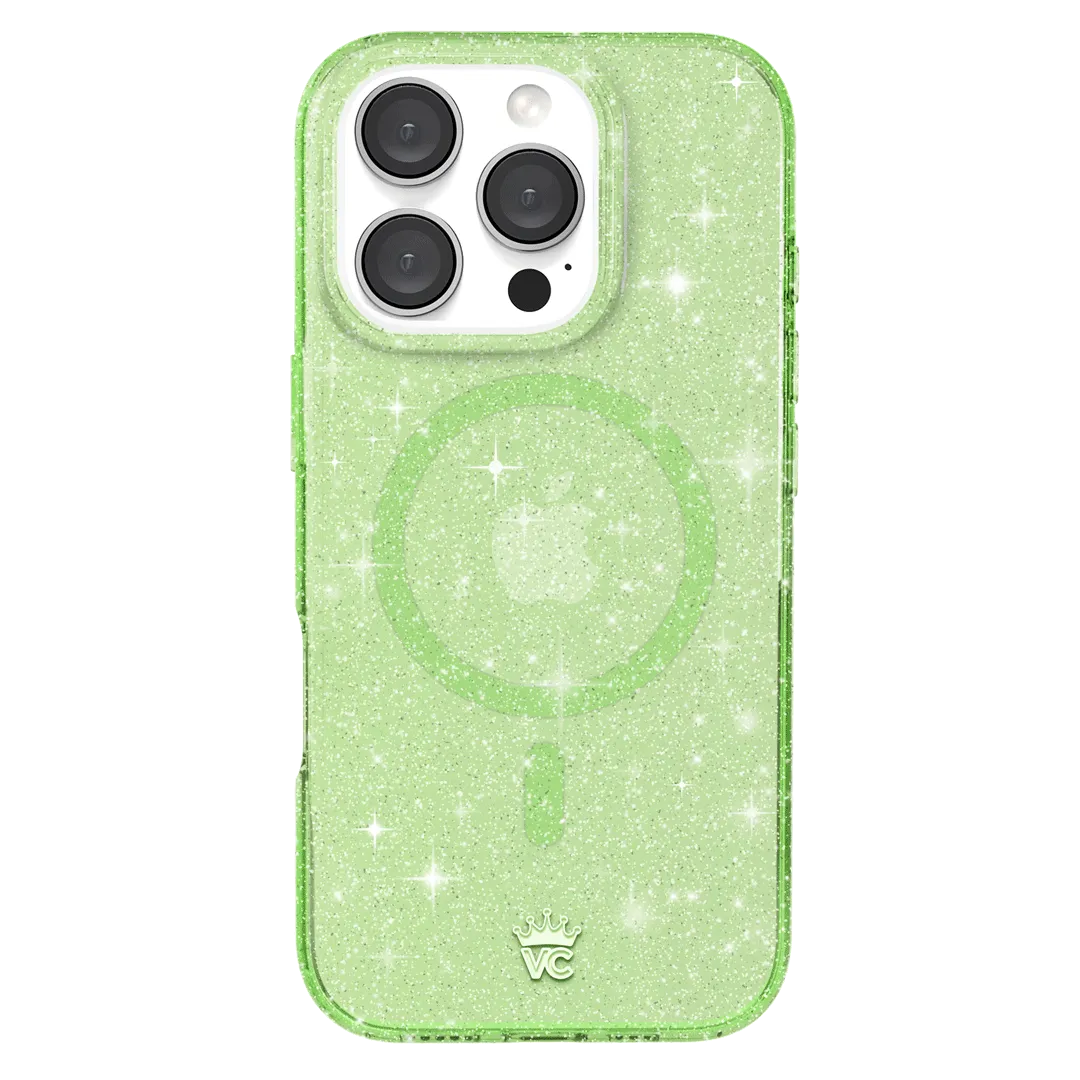 Lime Stardust Glitter iPhone Case