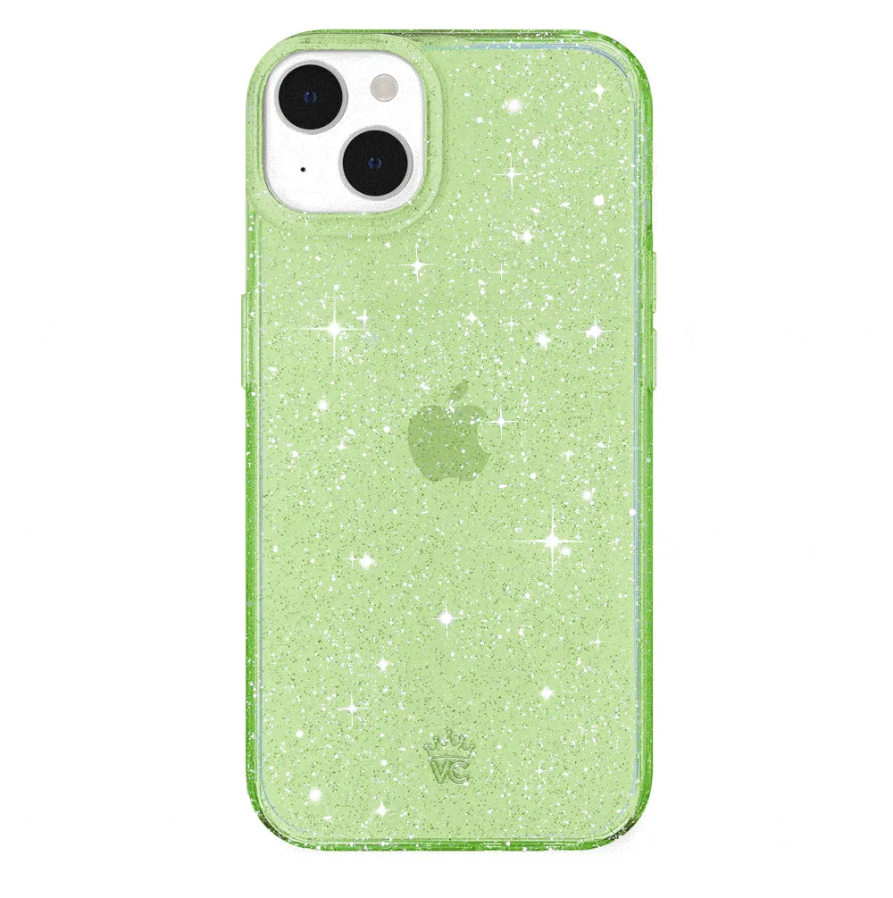 Lime Stardust Glitter iPhone Case