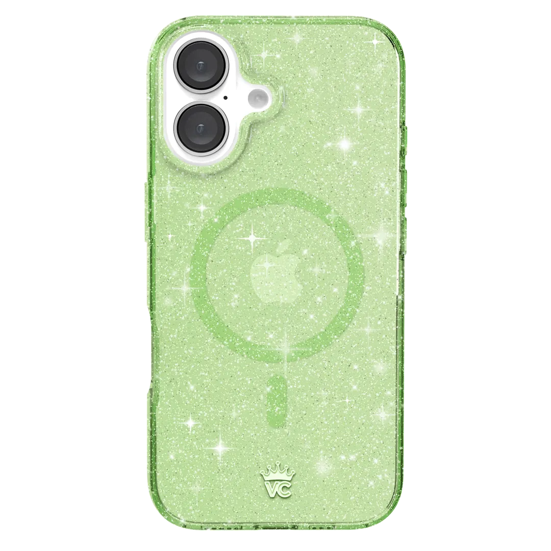 Lime Stardust Glitter iPhone Case