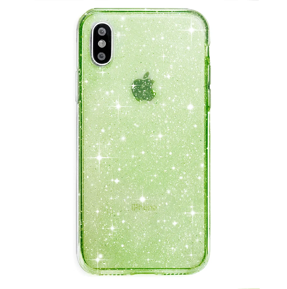 Lime Stardust Glitter iPhone Case