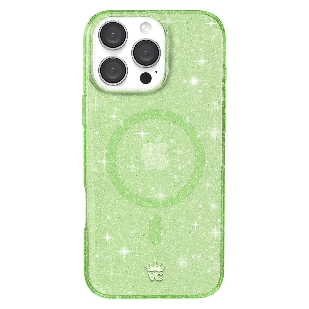 Lime Stardust Glitter iPhone Case