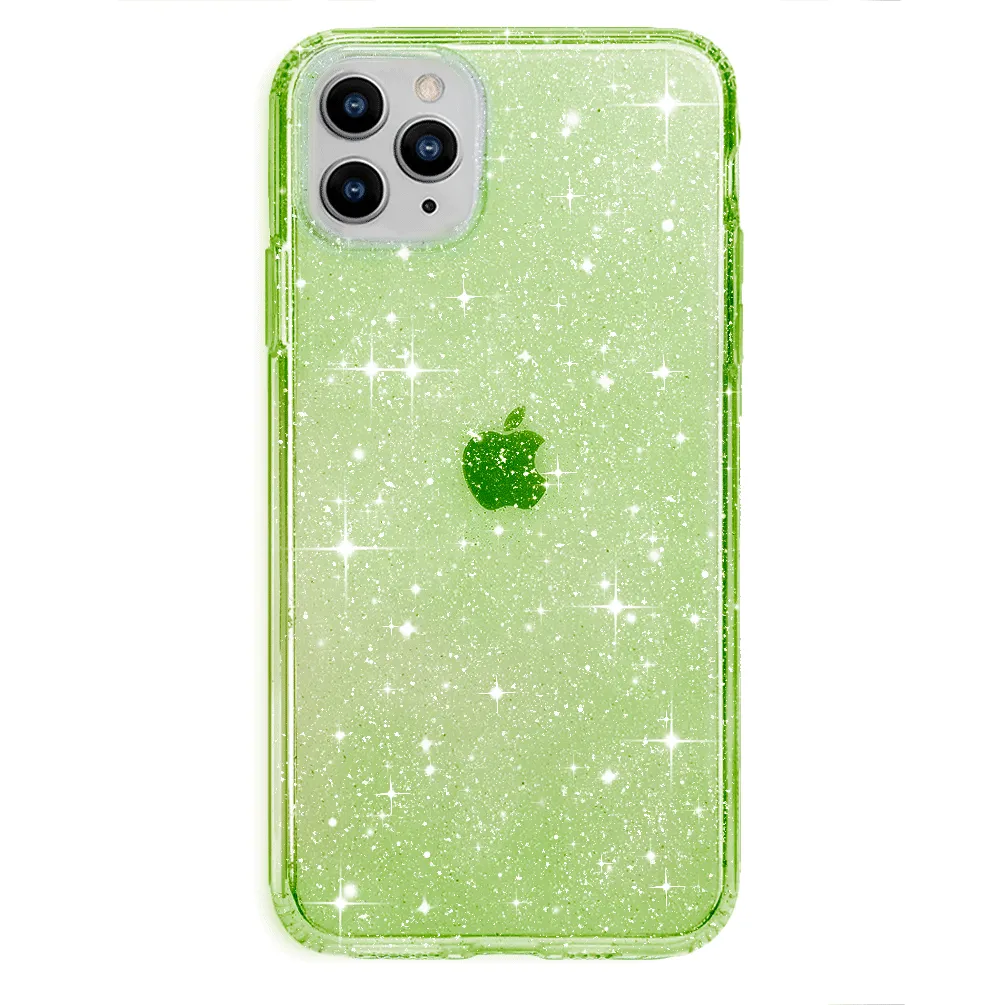 Lime Stardust Glitter iPhone Case