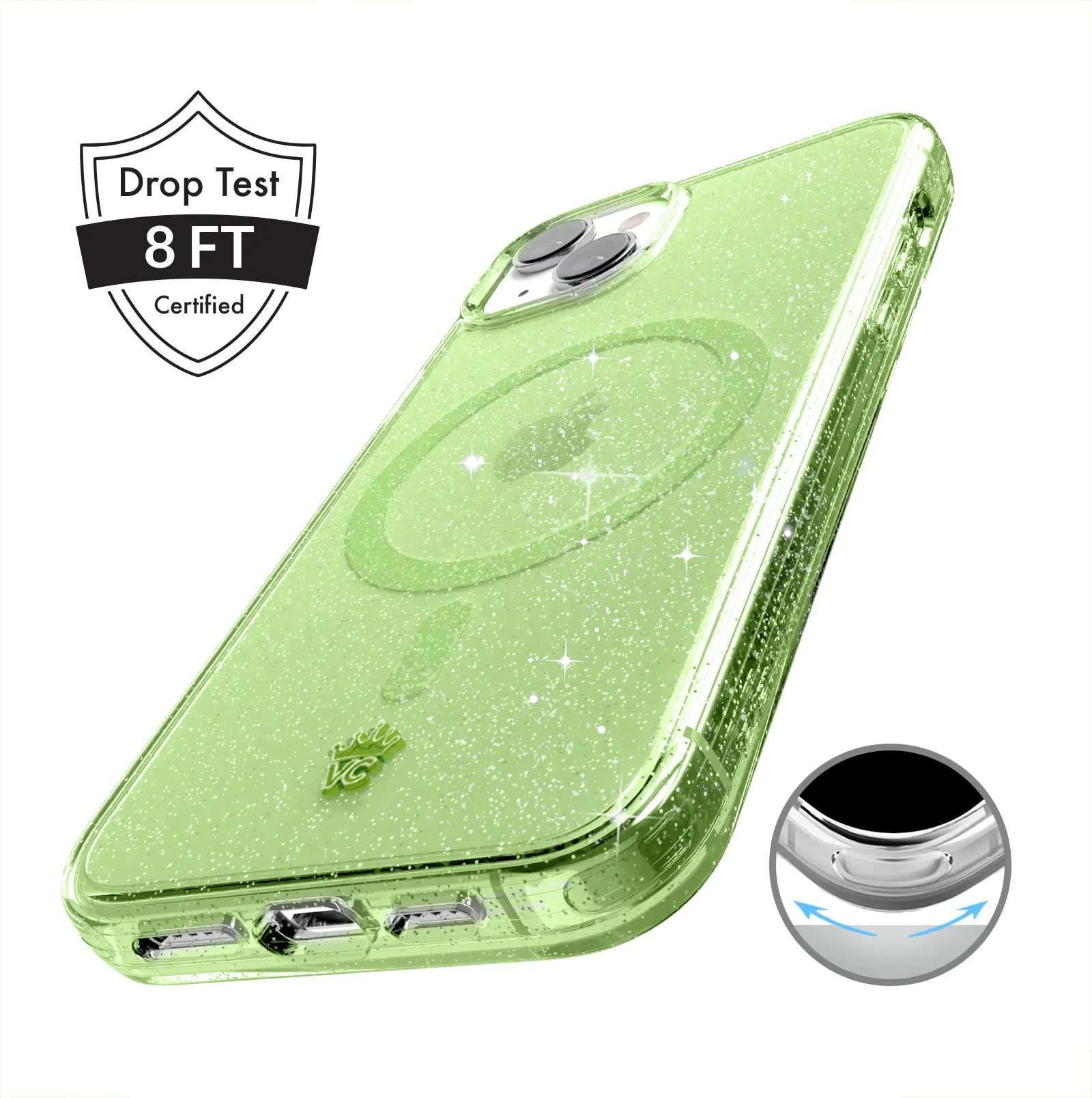 Lime Stardust Glitter iPhone Case