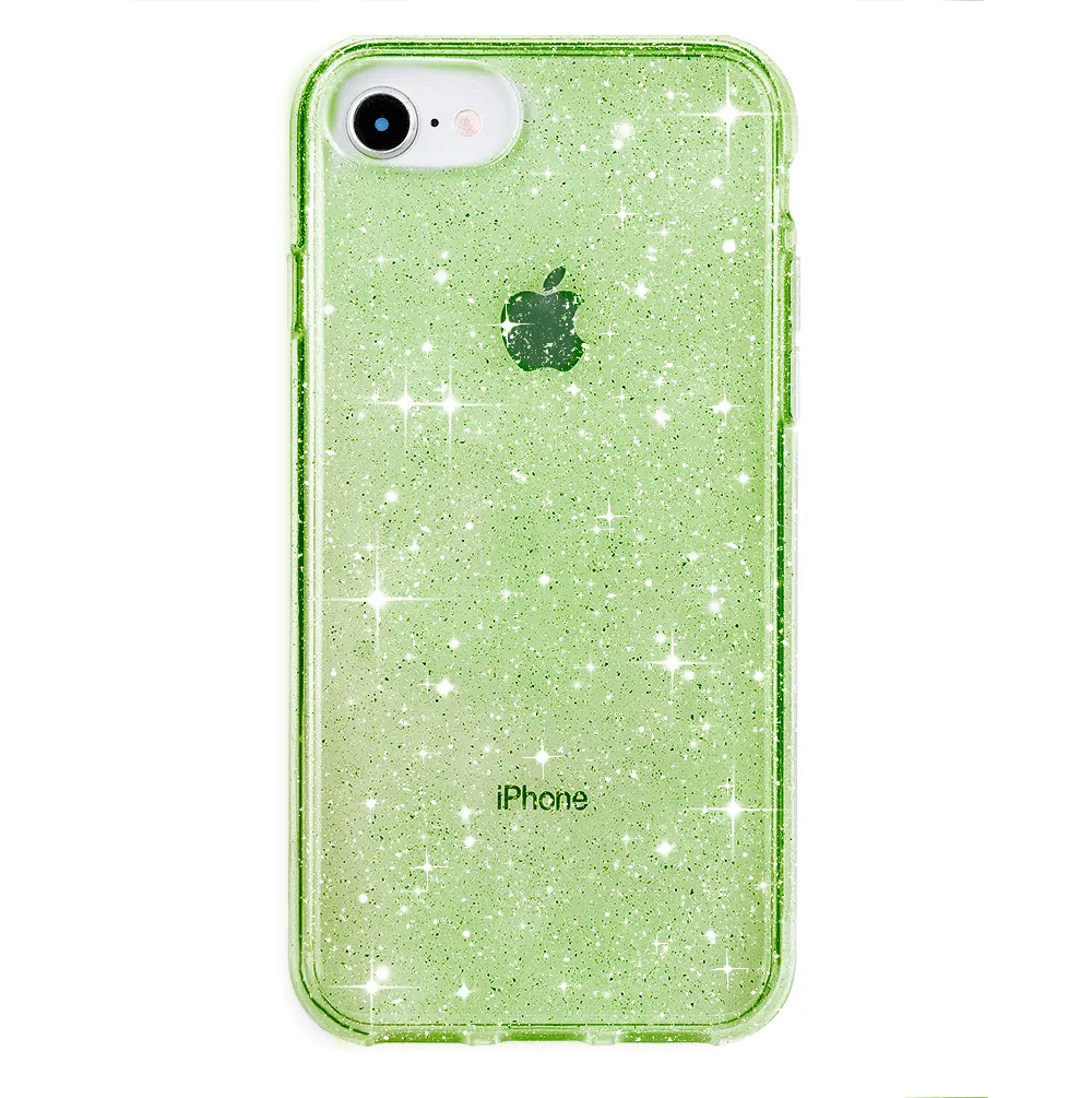 Lime Stardust Glitter iPhone Case