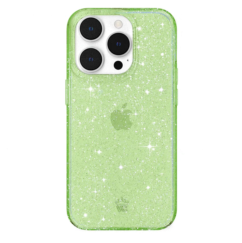 Lime Stardust Glitter iPhone Case