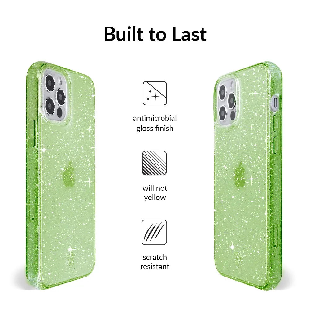 Lime Stardust Glitter iPhone Case