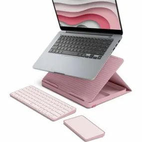 Logitech Casa Pop-Up Desk Work From Home Kit with Laptop Stand, for Laptop/MacBook (10? to 17?), Rose