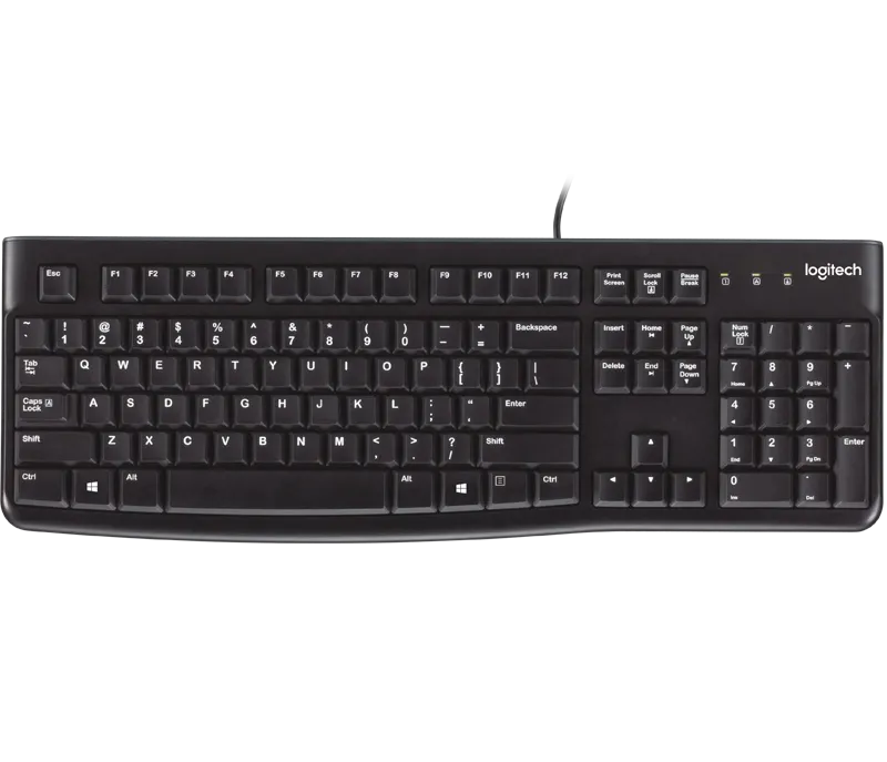 Logitech K120 USB Wired Keyboard | USB Plug-and-Play | Full-Size | Spill-Resistant (920-002582)