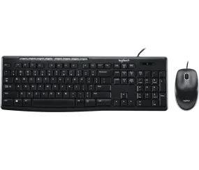 Logitech MK200 Media Corded Keyboard and Mouse Combo Plug-and-Play USB Combo with media keys