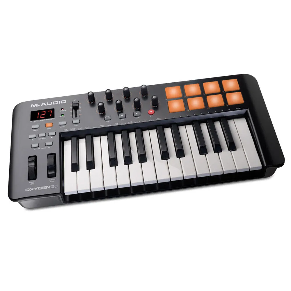 M-Audio Oxygen 25 USB MIDI Keyboard Controller with Ableton Live (Black)