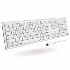 MACALLY Spill Proof USB Keyboard For Mac - White