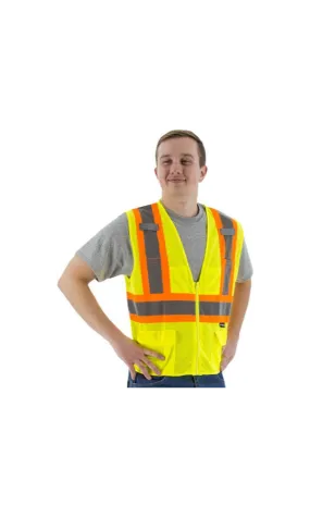 Majestic 75-3209 Hi-Vis Mesh Vest DOT Striping ANSI 2 R