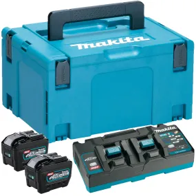 Makita 1910A2-5 40Vmax XGT Power Source Kit 240V With 2 x 8.0Ah BL4080F Batteries, Charger & Case