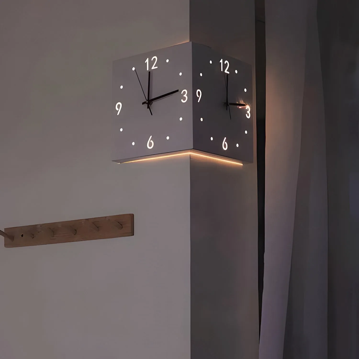 Motion Sensor Backlit Corner Clock