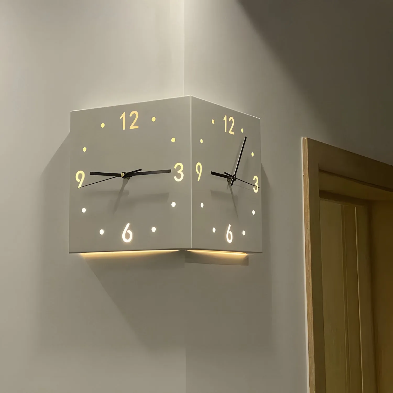 Motion Sensor Backlit Corner Clock