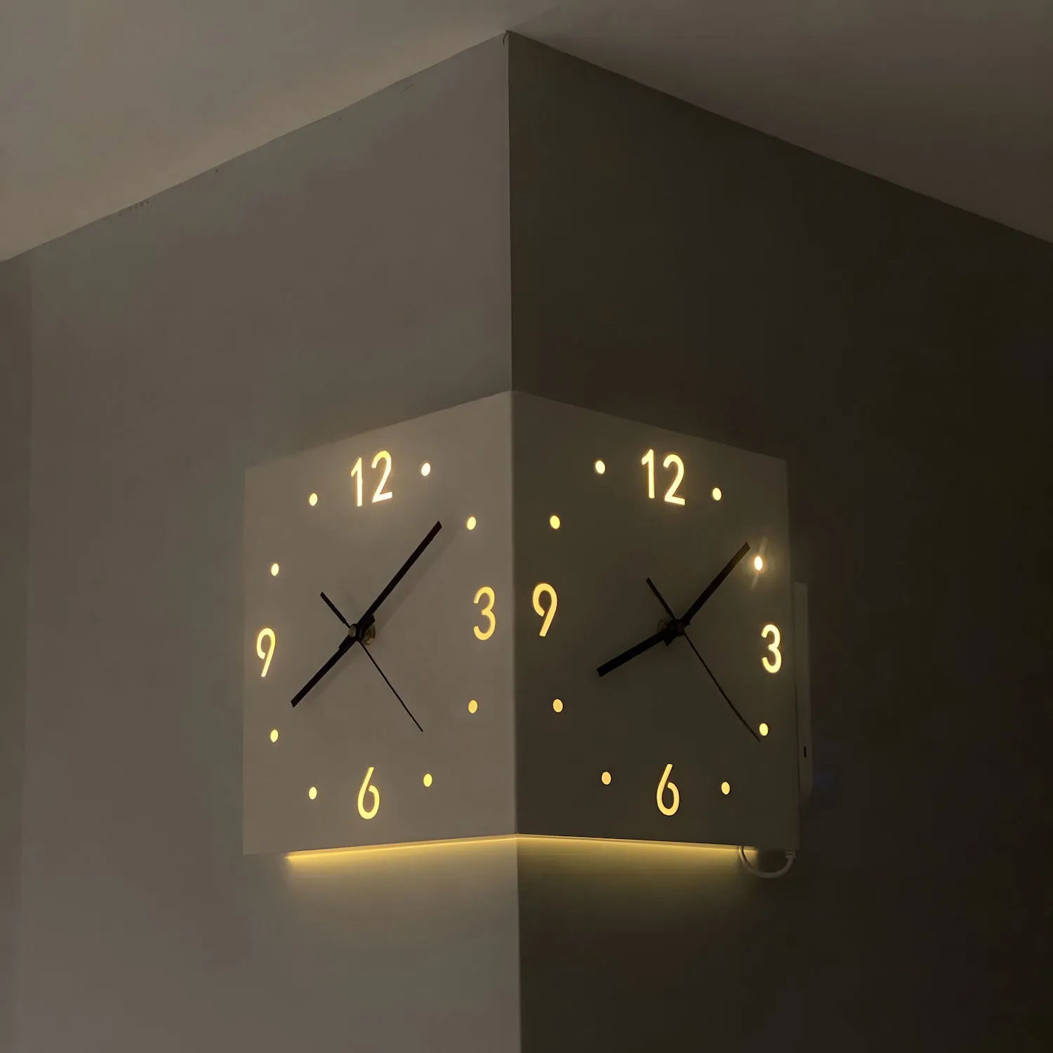 Motion Sensor Backlit Corner Clock