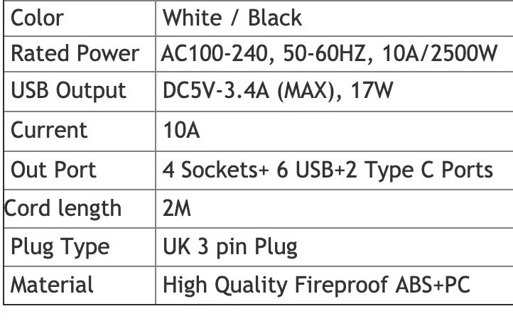 Moxom Power Extension 6 USB & 2 Type-C Fast Charger MX-ST06