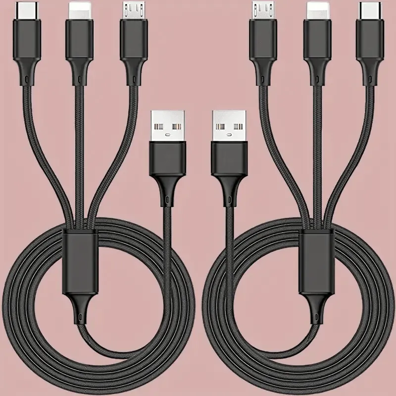 Multi Charging Cable 3FT Multi Charger Universal 3 In 1 Multiple USB