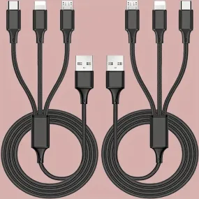 Multi Charging Cable 3FT Multi Charger Universal 3 In 1 Multiple USB