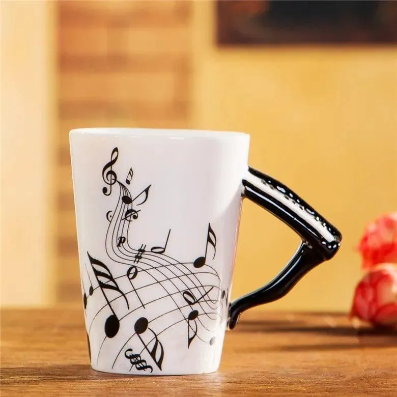 Music Themed Mug/Cup with Keyboard Handle