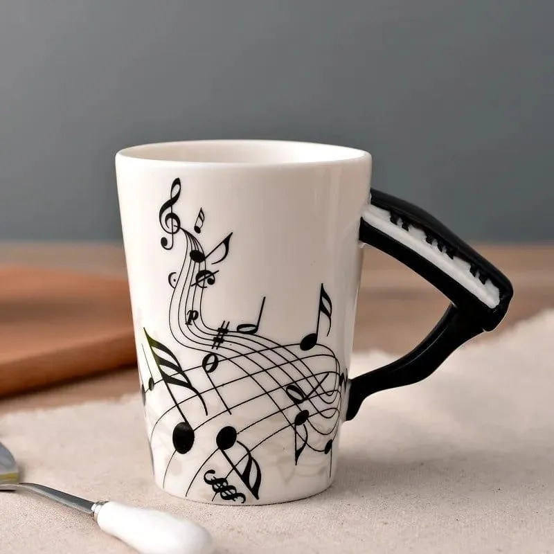 Music Themed Mug/Cup with Keyboard Handle