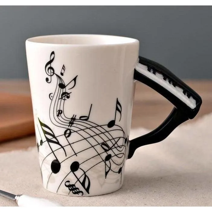 Music Themed Mug/Cup with Keyboard Handle