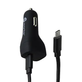 mWorks! mPower! Flat USB-C to USB-C Cable and PD Car Adapter - Black