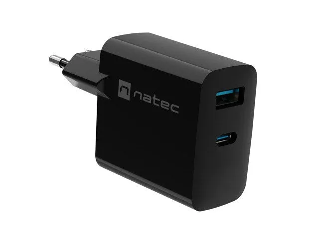 Natec Ribera Gan Charger 1X Usb-A   1X Usb-C 65W Black