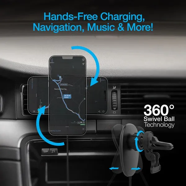 Naztech MagLock 15W Wireless Charging Vent Mount