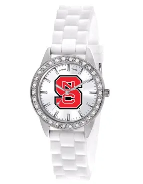 NC State University Womens Frost Watch - Crystal Bezel - Silicone Strap