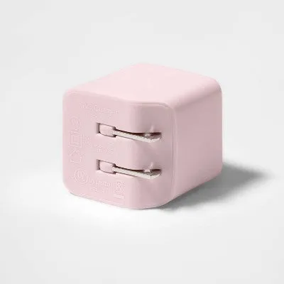 New - heyday 2-Port Wall Charger 15W USB-C & 5W USB-A (with 6' Lightning to USB-A Cable) - Pink/Rose Gold