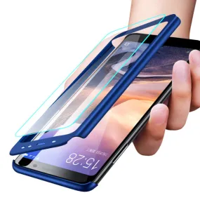 Olhveitra Case For Xiaomi MiMax3 Mi Max 3 2 Case 360 Full Cover Protective   Tempered Glass Film For Xiaomi Pocophone F1 Fundas