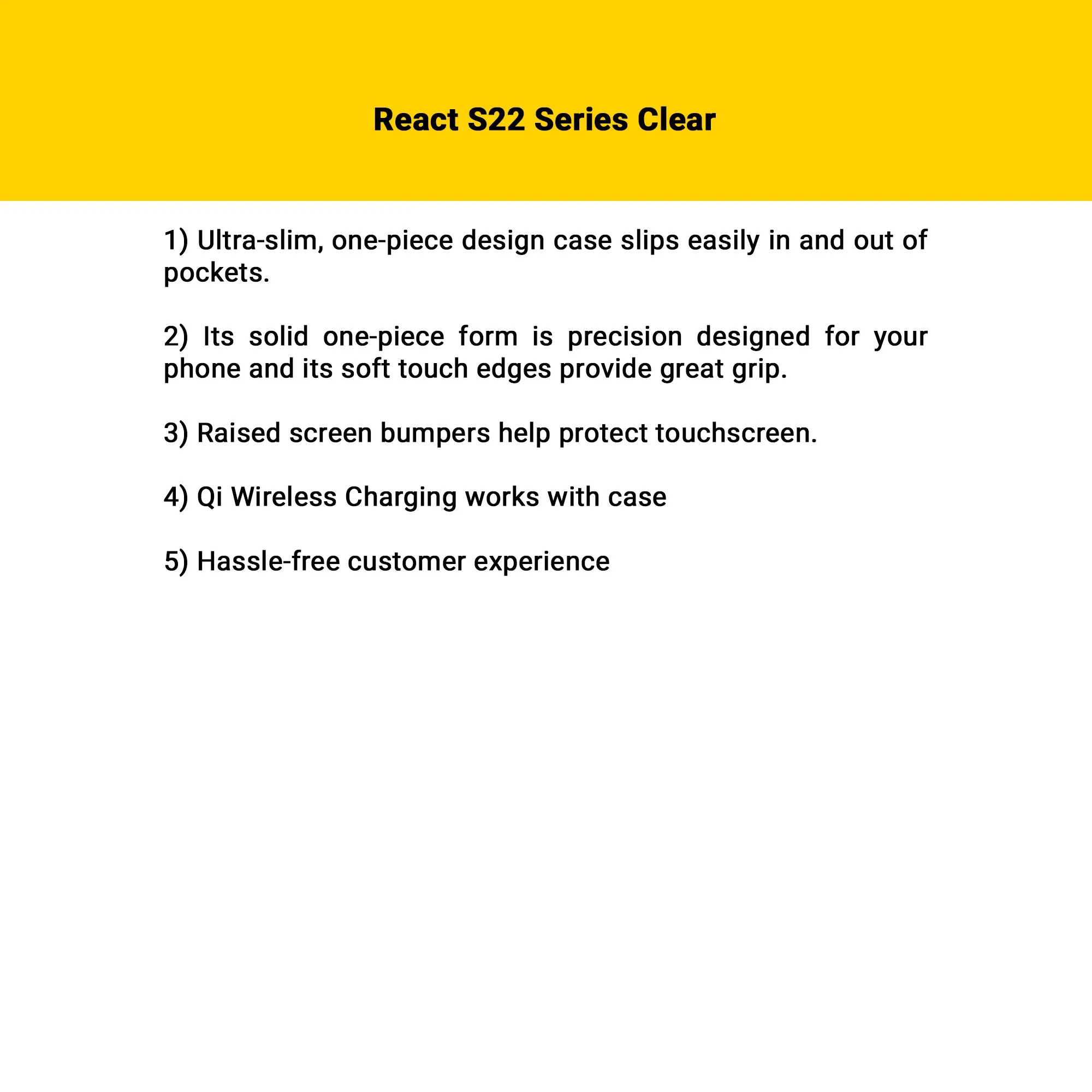 Otterbox React Series Case for Samsung Galaxy S22 Ultra ( with Screen Protector ) - Clear (Barcode: 840262362696 )