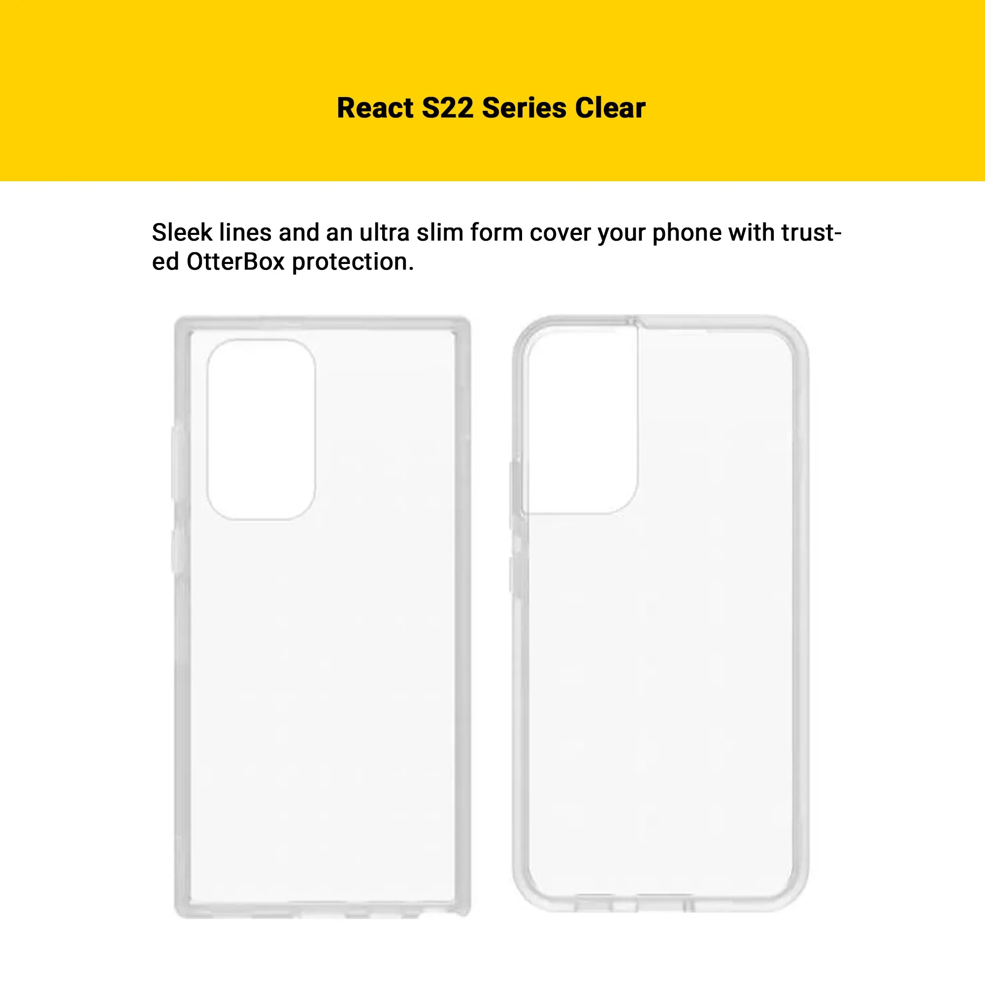 Otterbox React Series Case for Samsung Galaxy S22 Ultra ( with Screen Protector ) - Clear (Barcode: 840262362696 )