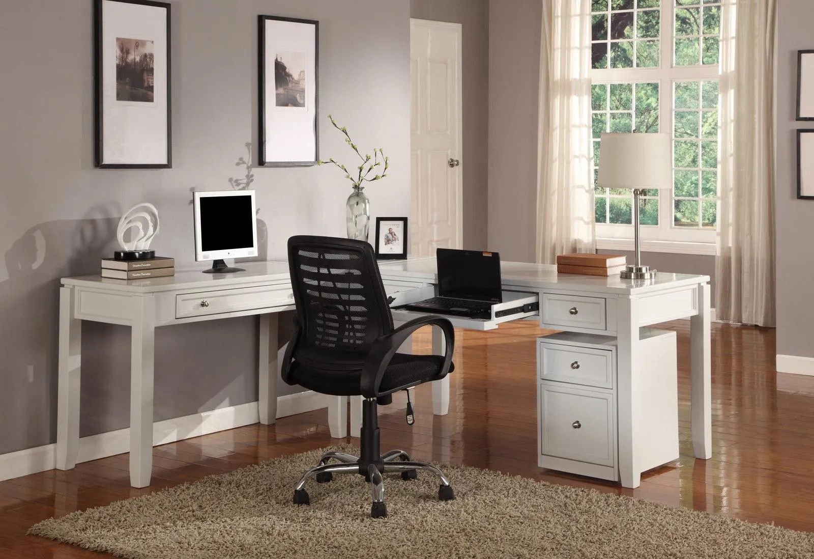 Parker House Boca 57" Writing Desk in Cottage White