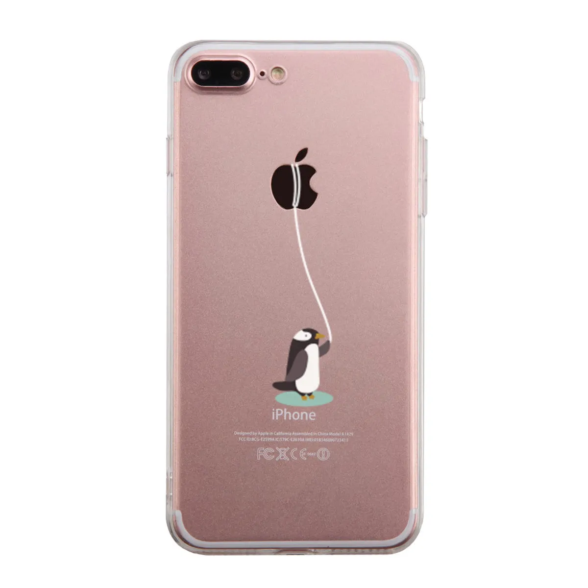 Penguin Lead Apple By The String Cute Clear Phonecase