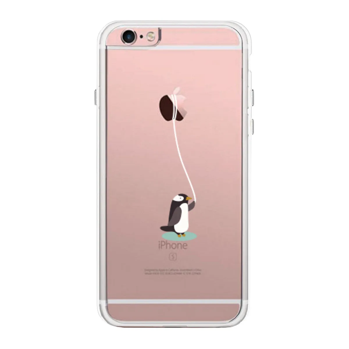 Penguin Lead Apple By The String Cute Clear Phonecase