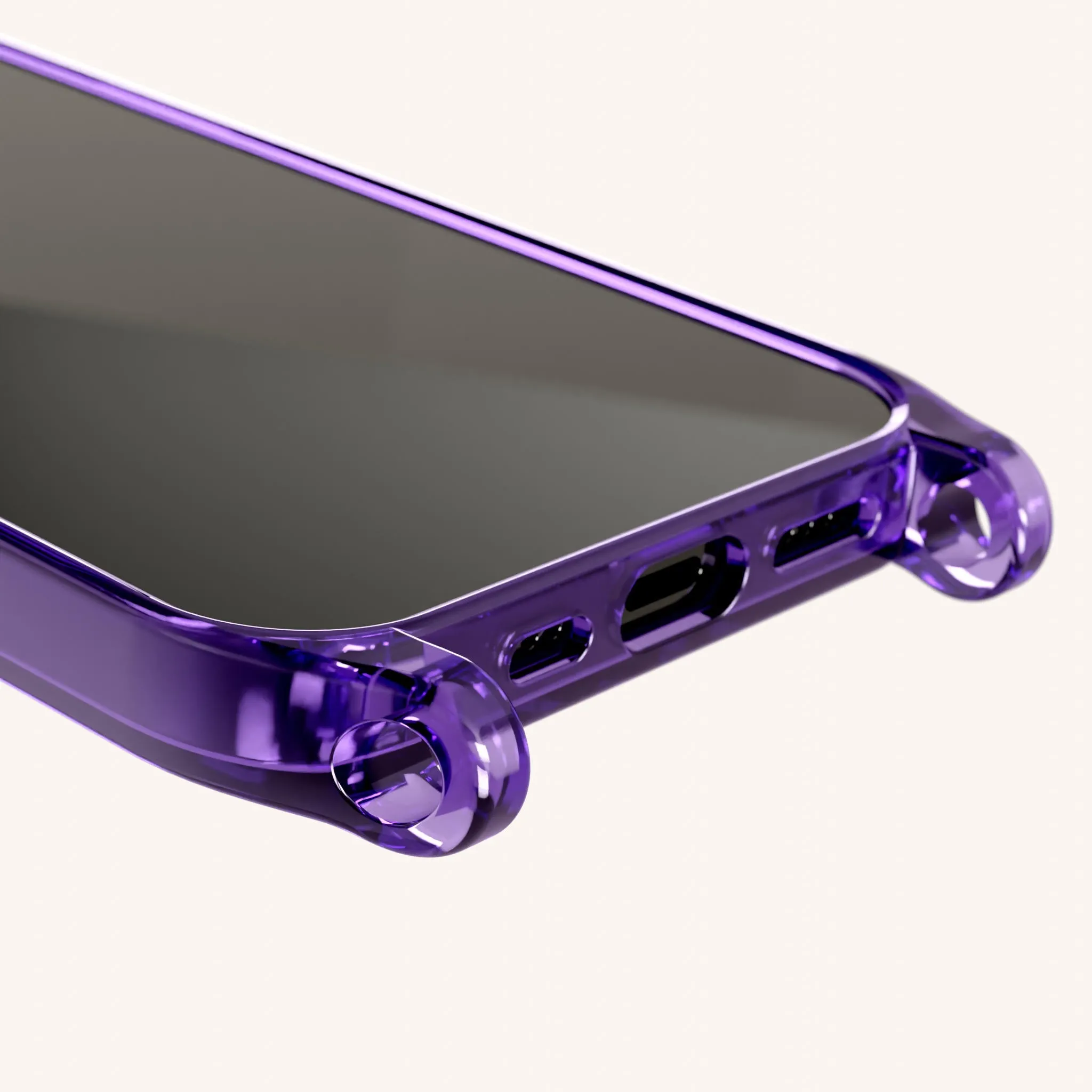 Phone Case with Eyelets in Purple Clear