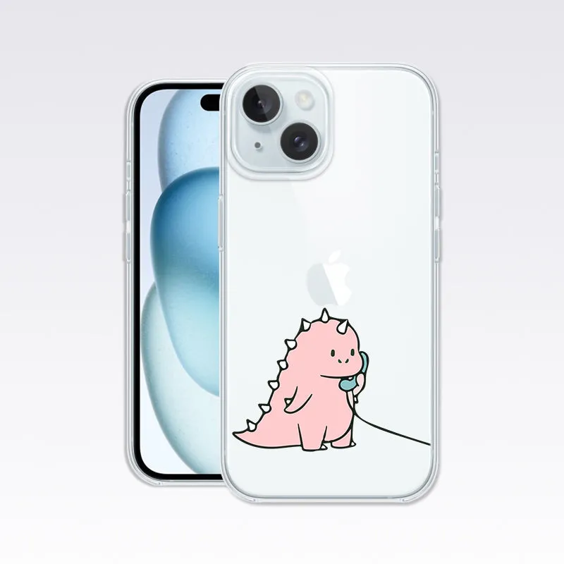 Pink Dragon on Phone Clear Silicon Cover