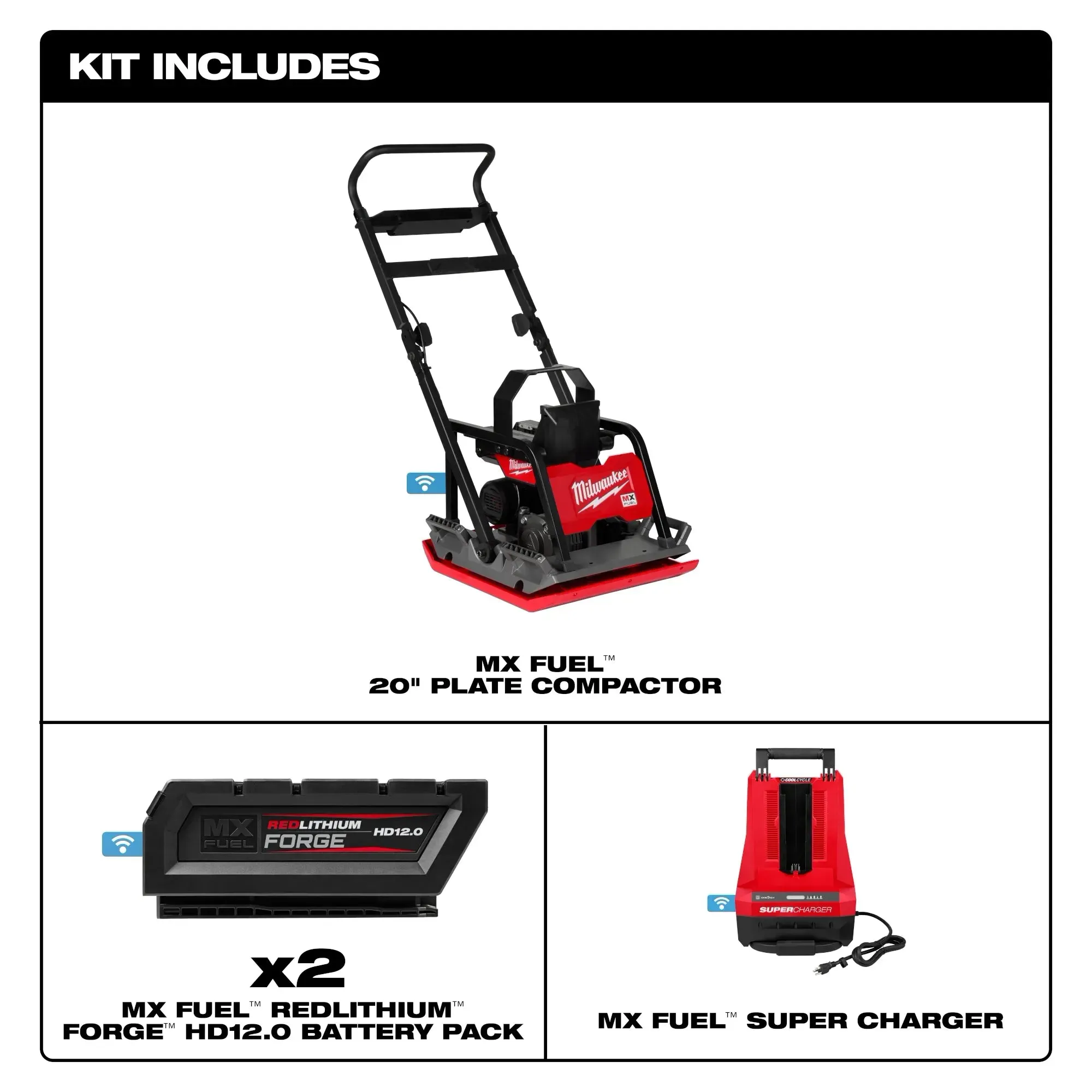 Plate Compactor Kit - Milwaukee MX FUEL™ 20" Plate Compactor Kit, MXF220-2HD