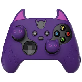 PlayVital Cute Demon Silicone Cover with Thumb Grip Caps for Xbox Series X/S Controller & Xbox Core Wireless Controller - Purple - PUKX3P003