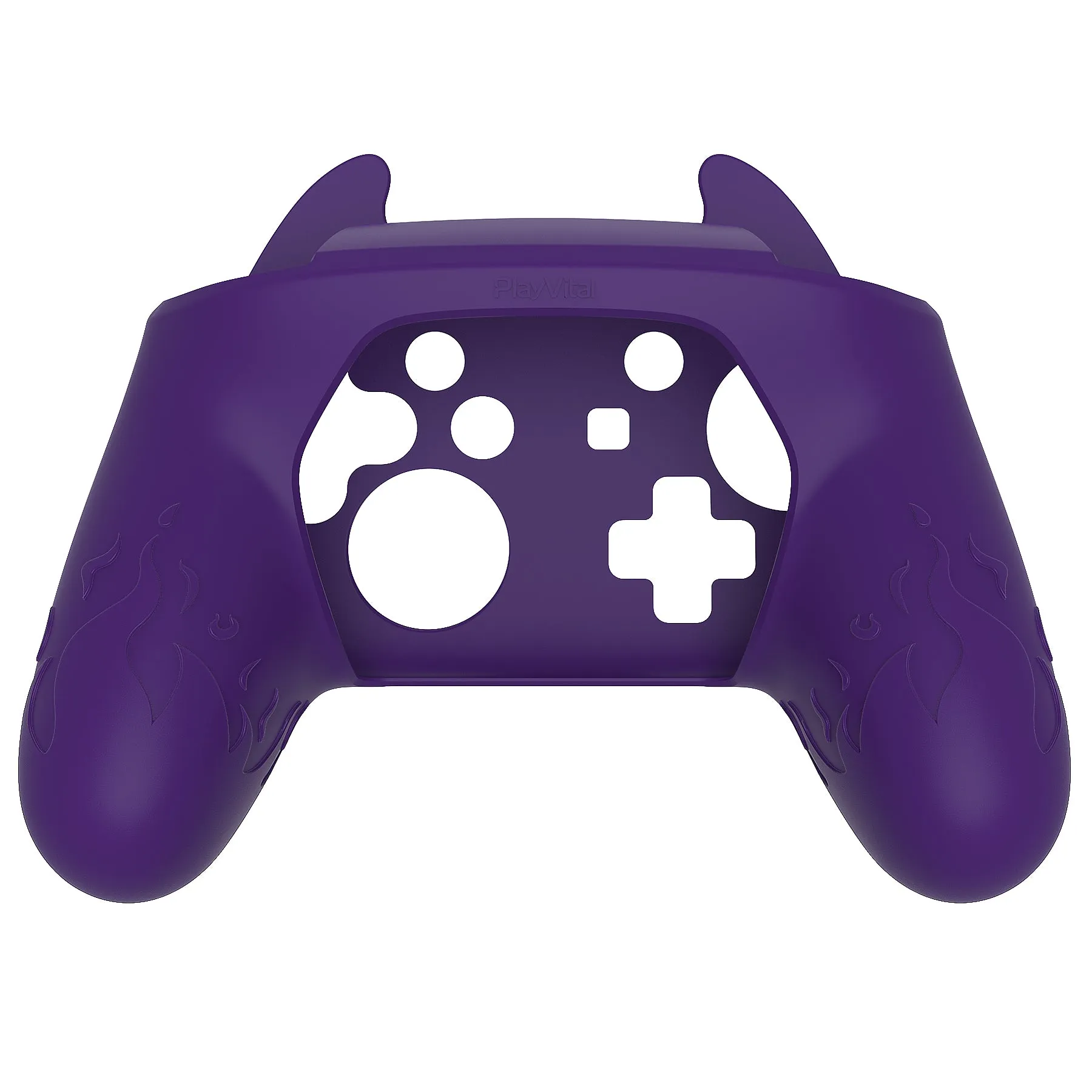 PlayVital Cute Demon Silicone Grip Cover for Nintendo Switch Pro Controller, Anti-Slip Protective Skin with Joystick Caps and Stickers Compatible with Nintendo Switch Pro - Purple - AMDNPP001