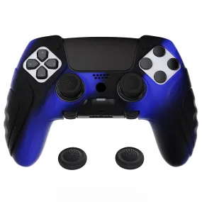 PlayVital Guardian Edition Anti-Slip Ergonomic Silicone Cover Case for ps5 Edge Controller, Soft Rubber Protector Skin for ps5 Edge Wireless Controller with Thumb Grip Caps - Blue & Black - EHPFP009