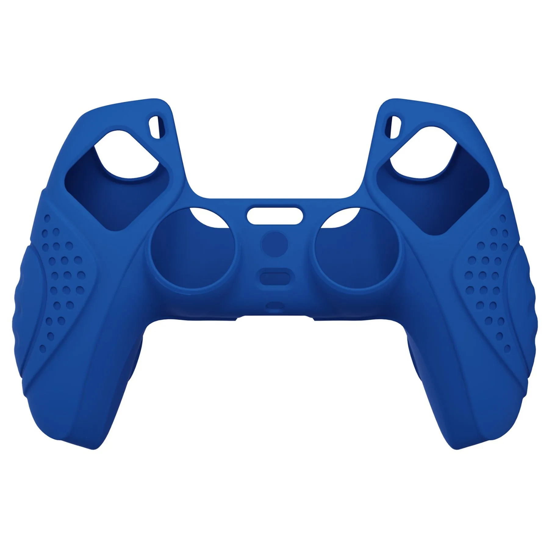 PlayVital Guardian Edition Blue Ergonomic Soft Anti-slip Controller Silicone Case Cover, Rubber Protector Skins with Black Joystick Caps for PS5 Controller - YHPF008