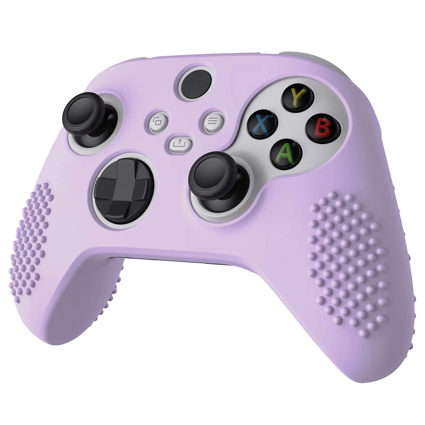 PlayVital Mauve Purple 3D Studded Edition Anti-slip Silicone Cover Skin for Xbox Series X Controller, Soft Rubber Case Protector for Xbox Series S Controller with 6 Black Thumb Grip Caps - SDX3009