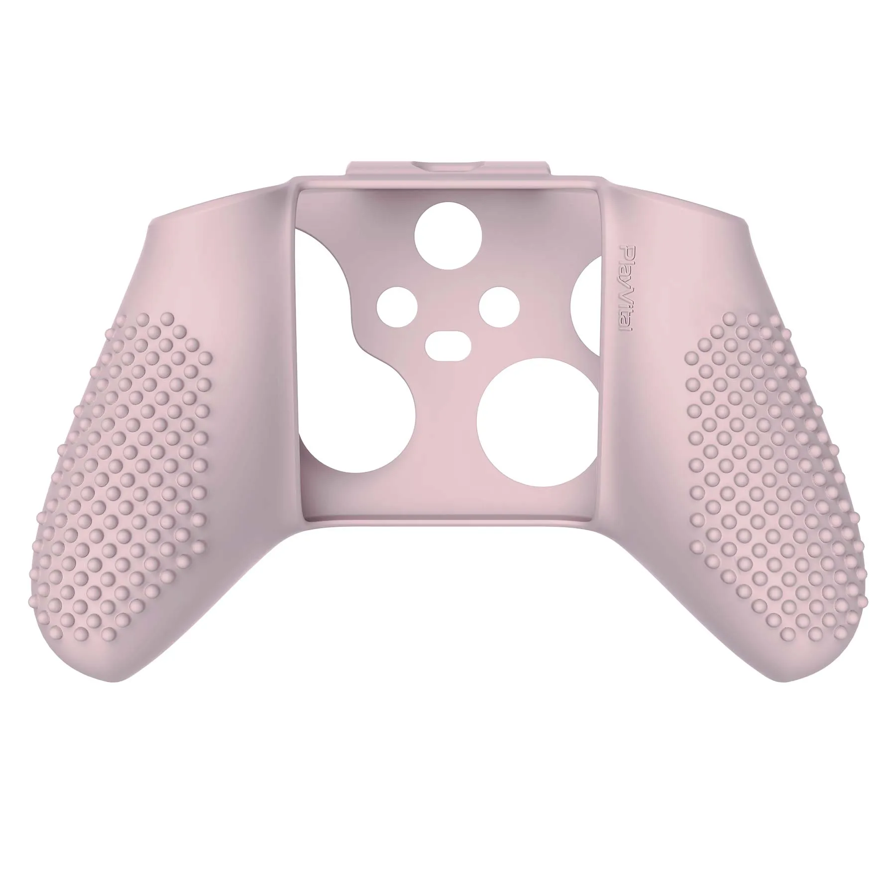 PlayVital Pink 3D Studded Edition Anti-slip Silicone Cover Skin for Xbox Series X Controller, Soft Rubber Case Protector for Xbox Series S Controller with 6 Black Thumb Grip Caps - SDX3005